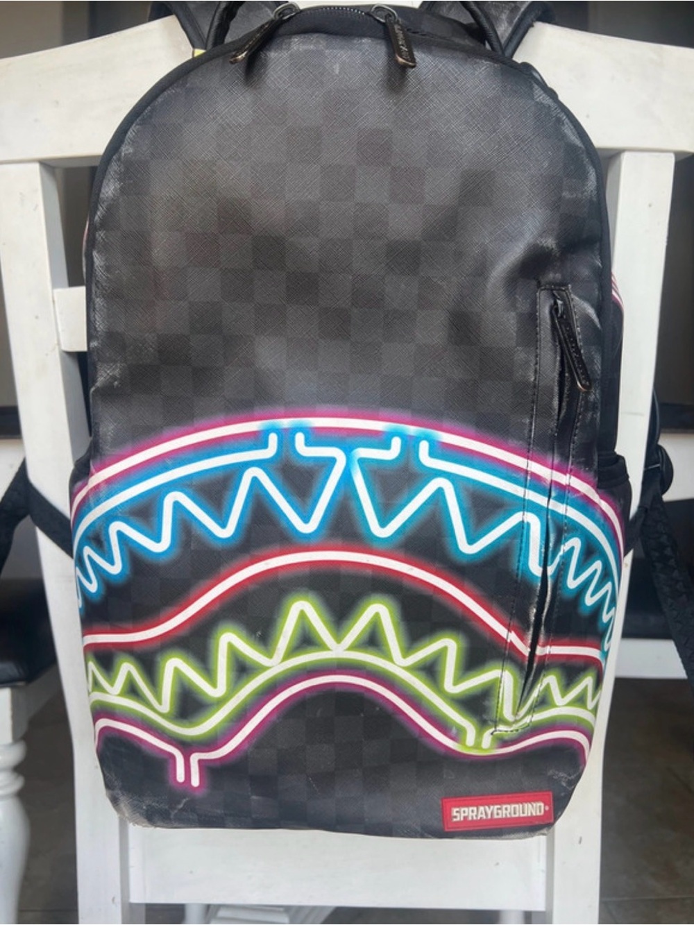 Sprayground Black Backpack with Neon